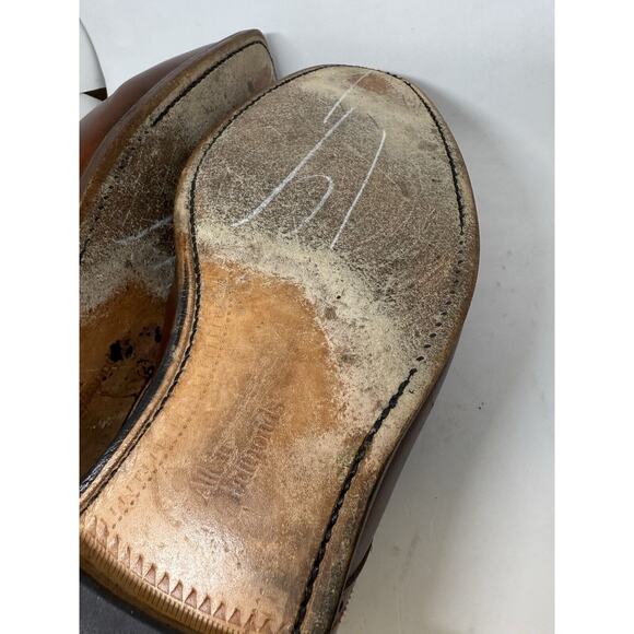 Allen Edmonds Men's Shoe 🇺🇸 Wendell Almond Bicycle-toe Derby 12D Dress Leather - Picture 11 of 12